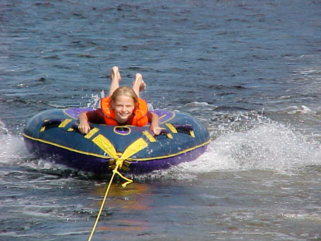 guest photo: Roeben daughter tubing photo